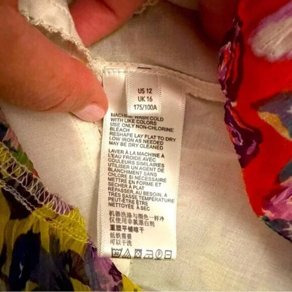 Anthropologie | Women's Multicolor Malibu Floral Maxi Dress Size 12 - Picture 14 of 15